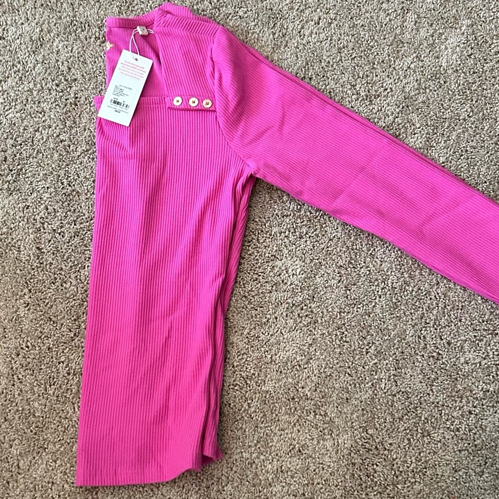 NWT GORGEOUS Lilly Pulitzer Beaty Pink Square Neck Sweater, CURRENT STYLE - Picture 13 of 15